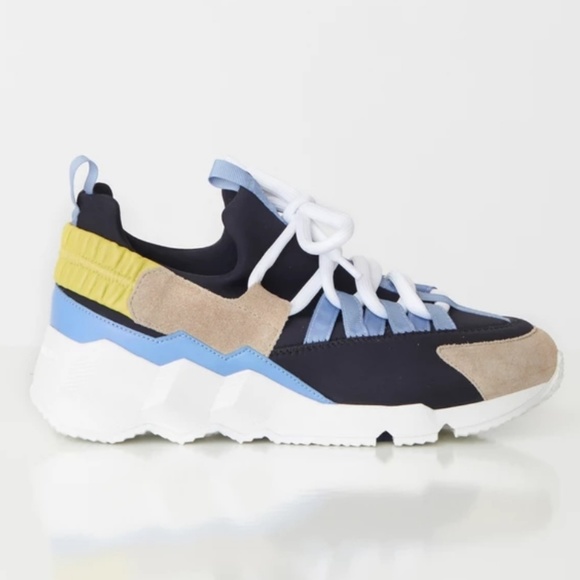 Pierre Hardy Neoprene and Leather Trainer Sneakers - Picture 1 of 4